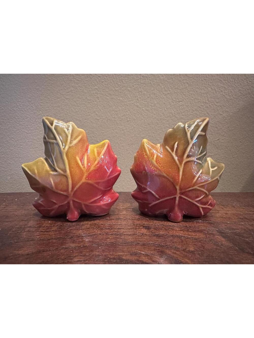Vintage Fall Maple Leaf Salt and Pepper Shakers